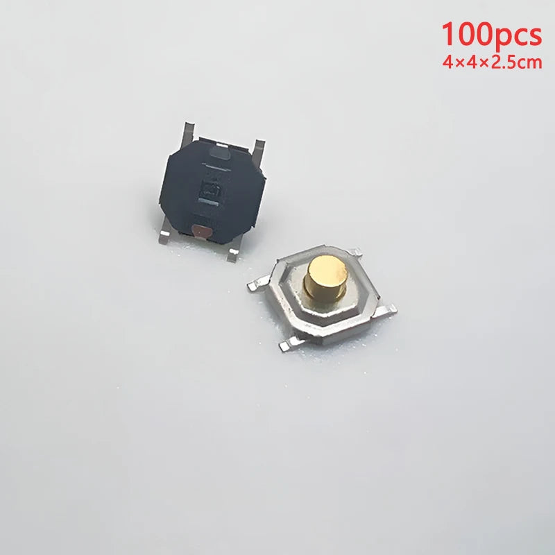 100pcs Tactile Switches 5.2x5.2 Smd Push Button 4*4*1.5mm/1.6/1.7/1.8/1.9/2/2.5/3/3.5/4/4.5/5/6/7/8/9 12V Copper Head Self-reset