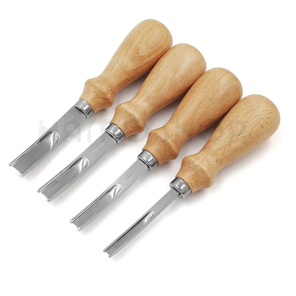 Practical Leather Craft Edge Beveler Skiving Beveling Handmade Cutting Tool Hand Trimming Cutting Wood Handles DIY Leathercraft
