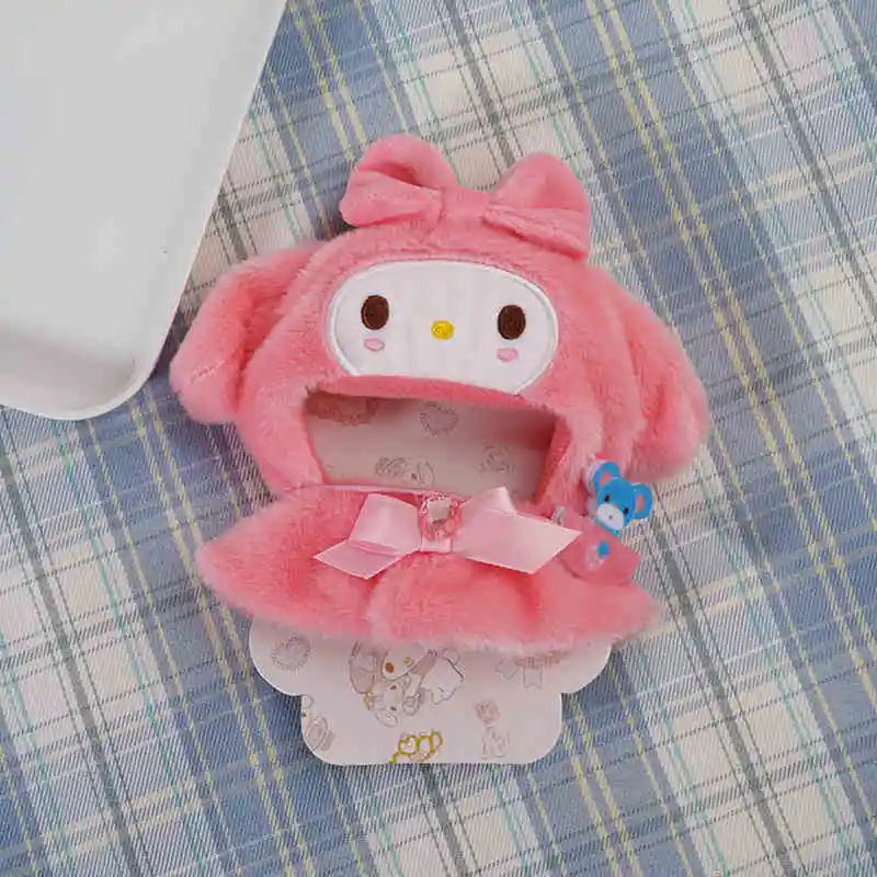 New Hot Labubu Cape Skirt Suit Sitting Party Labubu Hello Kitty Clothes The Monsters Vinyl Dolls Outfit Clothing Hat Accessories