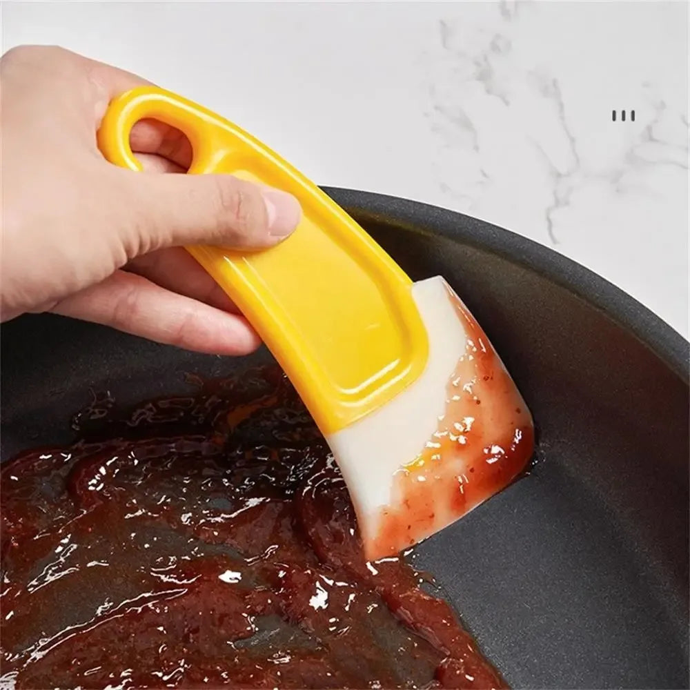 Durable Silicone Spatula Scraper Soft Blade Pan Cleaner NonScratch Dish Brush Kitchen Utensils for Pots Pans Dishwashing Tool