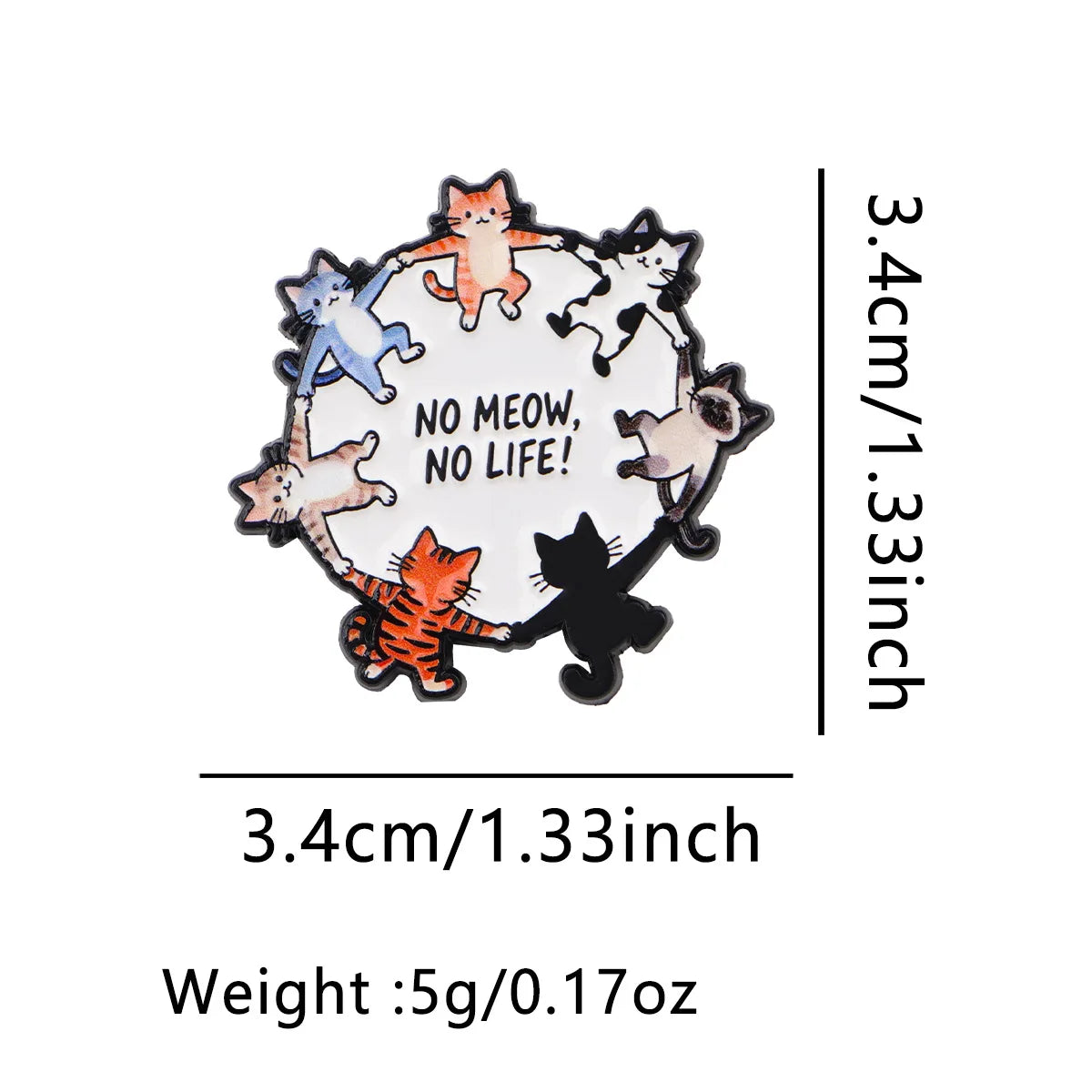 Starry Night Cat Silhouette Brooch - Van Gogh Style Art Enamel Pin Badge Fashion Jewelry Gifts