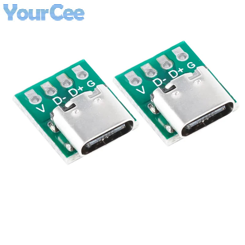 20pcs/1pc USB 3.1 Type C Connector 16Pin Female to 2.54mm Test PCB Board Adapter Socket For Data Line Wire Cable Transfer