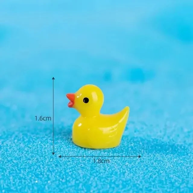 50/100pcs Mini Resin Duck Figurines with Sunglassesfor Miniature Garden Decoration, DIY Craft, Slime Kit Cake Topper Party Decor
