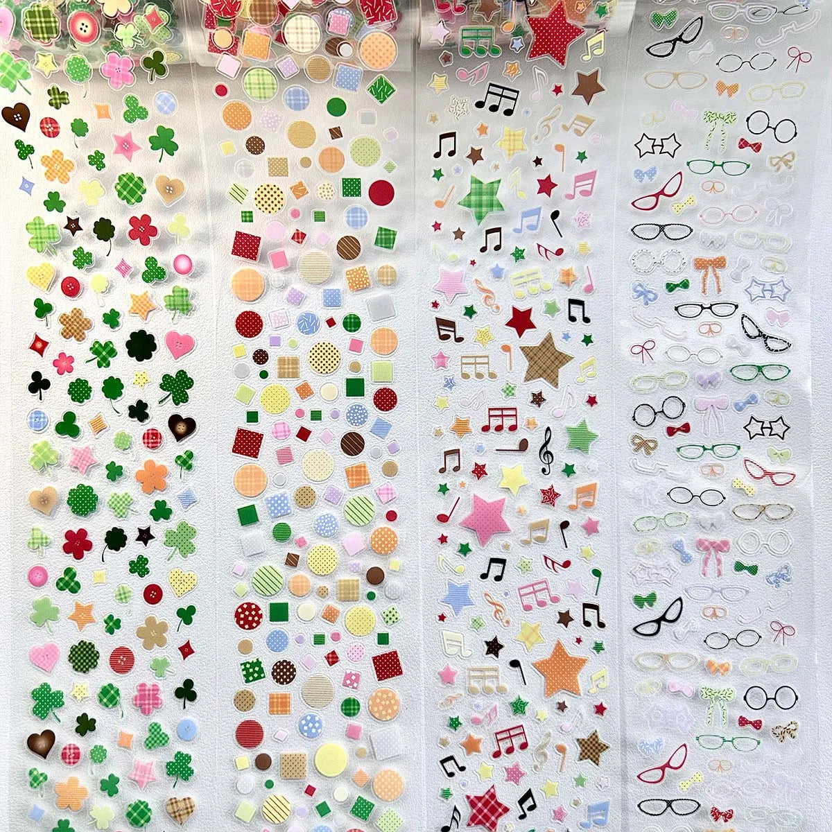 PET Doodle Sticker Tapes Clover Stickers Glasses Idol Cards Deco Salt Style Scrapbook Journal DIY Decor Supplies