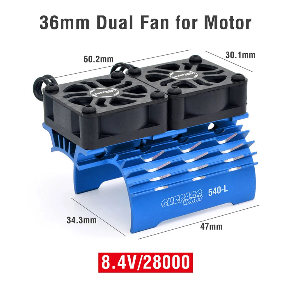 SURPASS HOBBY RC Motor Fan Cooling Heatsink for 380 390 540 550 Brushless Motor 28/29/36mm