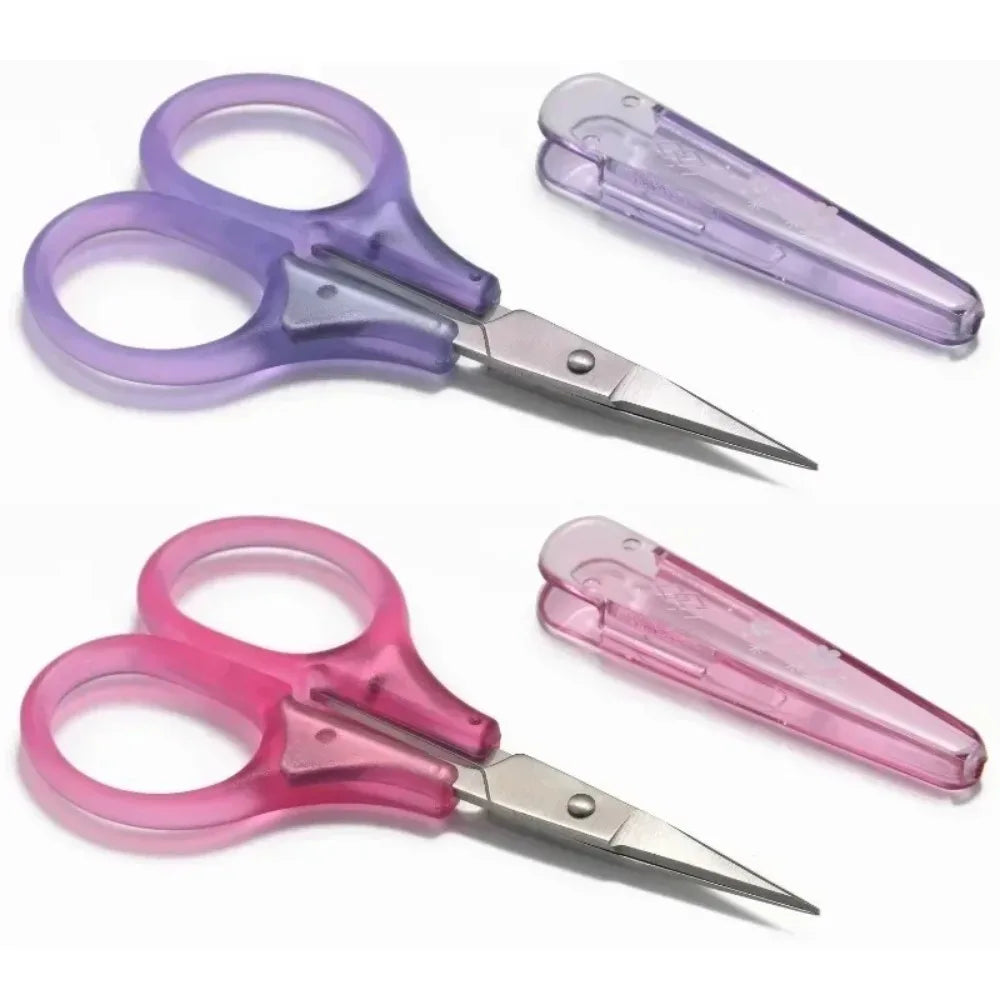 Portable Travel Craft Scissors 1PC Compact Precision Stainless Steel Blade Scissors With Protective Cap Office Stationery