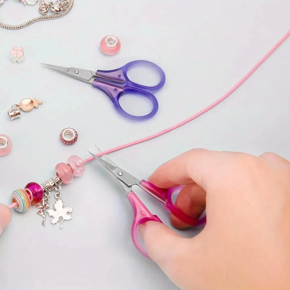 Portable Travel Craft Scissors 1PC Compact Precision Stainless Steel Blade Scissors With Protective Cap Office Stationery
