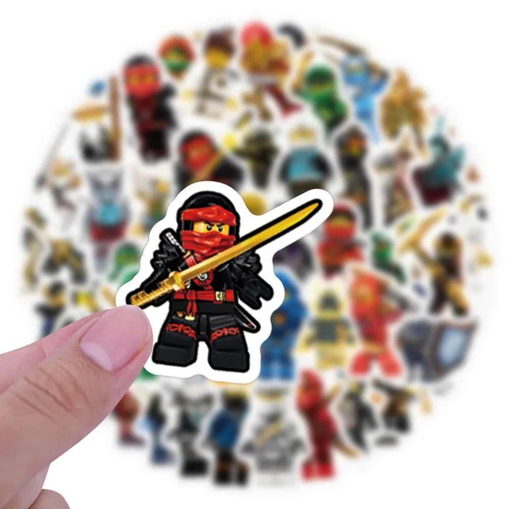 105pcs Cartoon Ninja Graffiti Stickers Kai Smith Lloyd Jay Walker Sensei Wu Mini Decoration Decals Kids Toys DIY Stickers