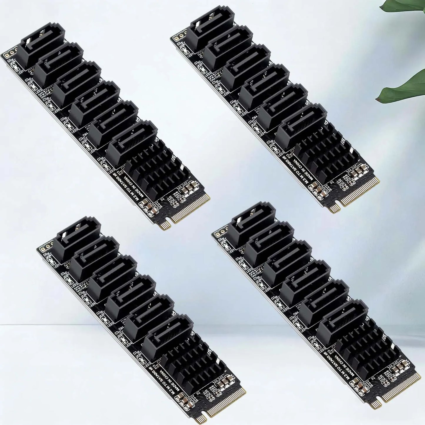 M.2 NVME PCI-E PCIE X4 X8 X16 to 6 Port 3.0 SATA Adapter Card Riser III ASM1166 6GB/S Chassis server PC Computer Expansion