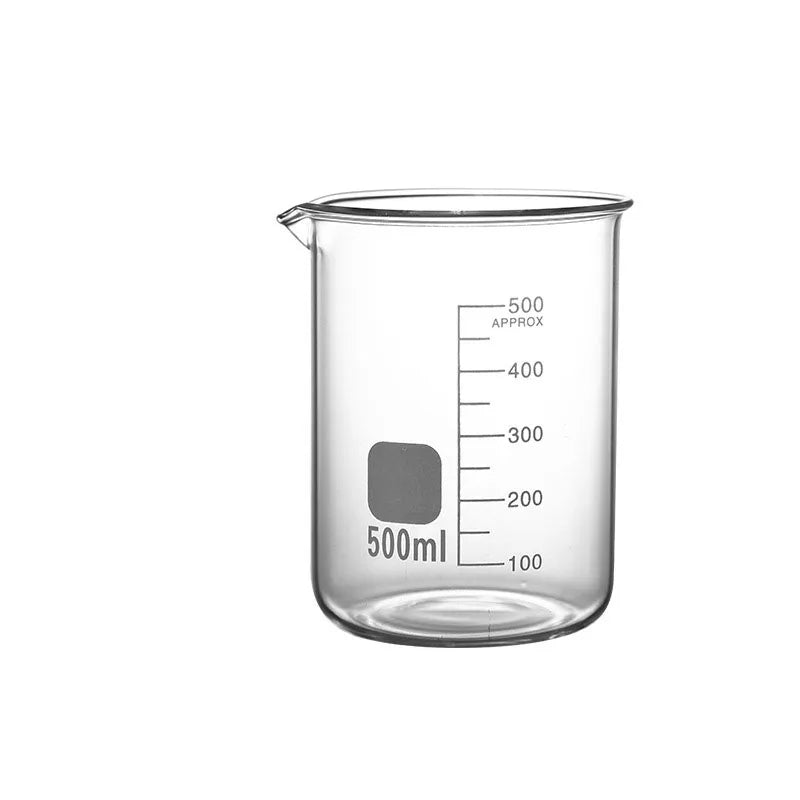 Lab Borosilicate GLass beaker  Graduated Beakers Measuring Glass Cup Chemical Experiment Laboratory Equipment Multiple Capacity