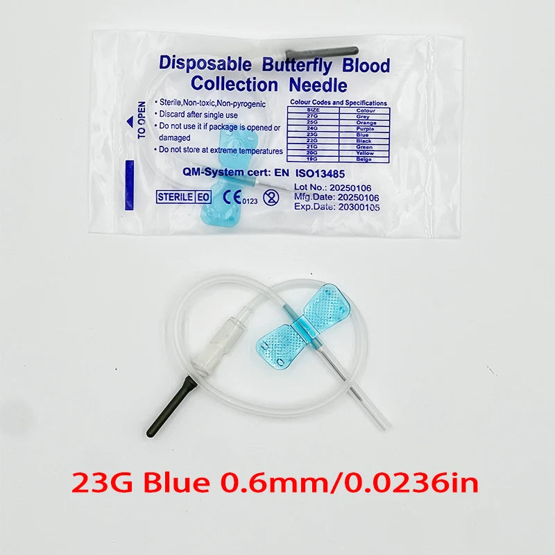 50 Pieces Disposable Butterfly Blood Collection Needle Double Wing Type Blood Collection Needle Pet Care Room Cat Dogs Animal