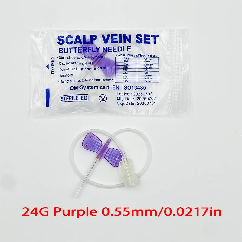 50 PCS Disposable Screw-type Butterfly Infusion Needle Double-wing Infusion Needle for Pet Care Room Suitable for Cats and Dogs