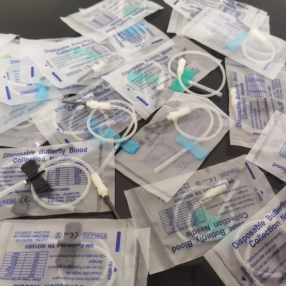500Pcs Disposable Butterfly Blood Collection Needle double wing type Blood Collection Needle Pet Care Room Cat Dogs Animal
