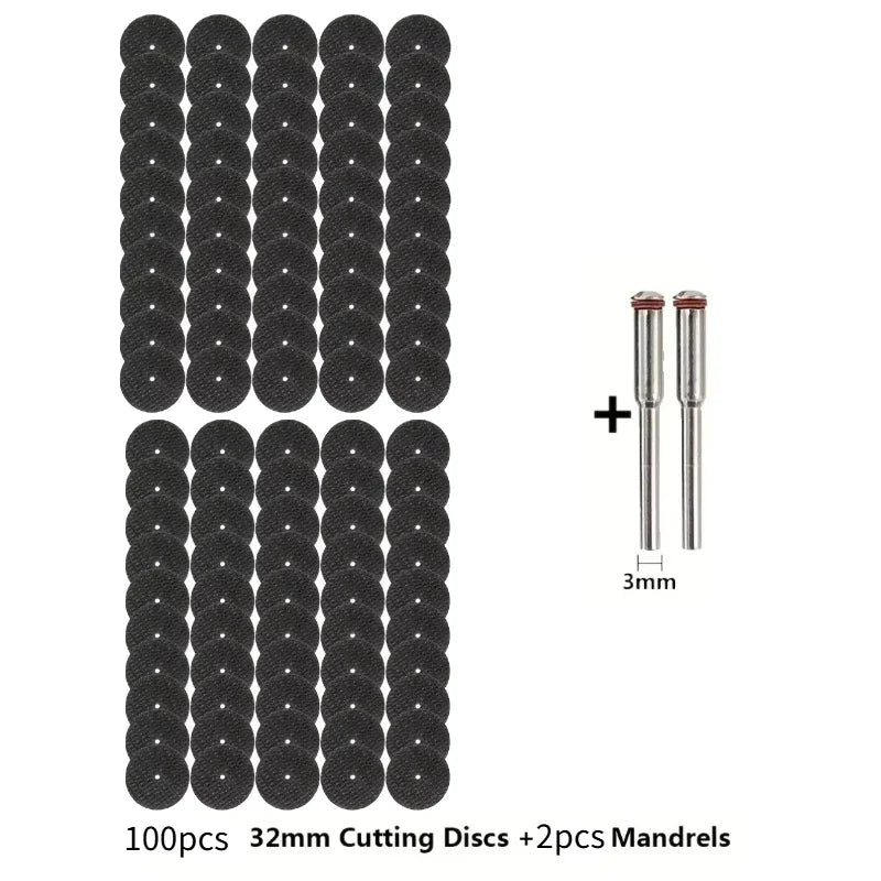 32mm Abrasive Cutting Discs with Mandrels: Grinding Wheels for  Accesories & Metal Cutting Rotary Tool Saw Blade