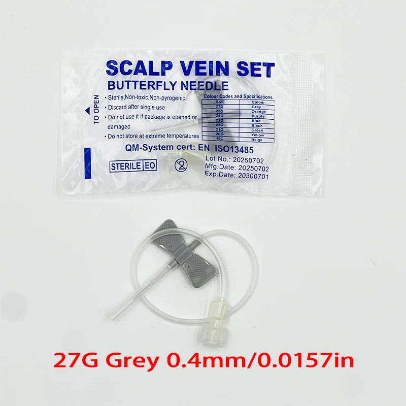 100 PCS Disposable Screw-type Butterfly Infusion Needle Double-wing Infusion Needle for Pet Care Room Suitable for Cats and Dogs