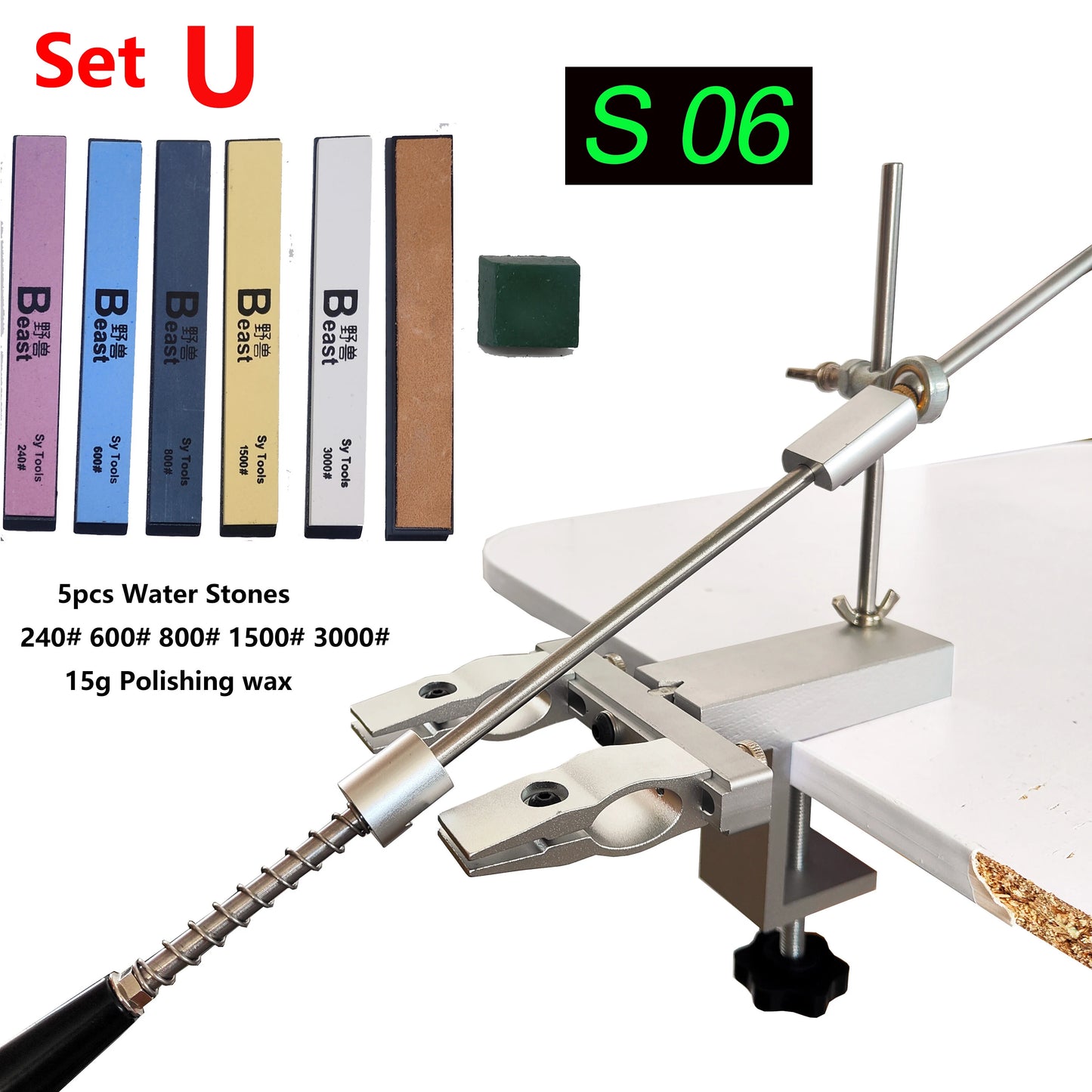 S09 New Design Professional Fixed Angle Apex Knife Sharpener Kitchen Knife tools Knife Sharpening System with diamond stones Set