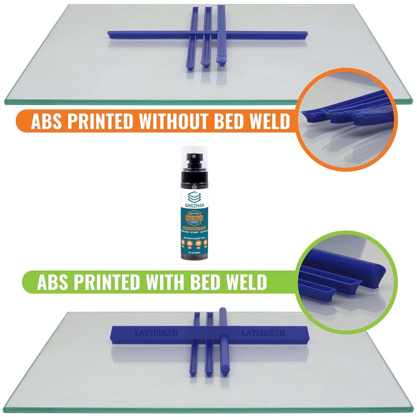 3DPrinter Adhesion Aid+Deburring Finishing Tool，Strong Bed Hold，No Warp，Easy Lift‑Off，Clean Up Prints，For PLA/ABS/PETG/PEI/Glass