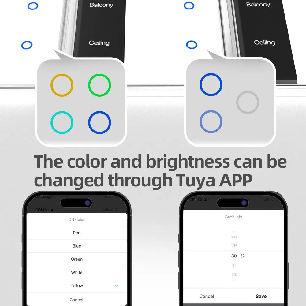 Zigbee Smart DIY Name Switch Work with Tuya US Type Display Screen Touch Wall Light Switch Supports Home Assistant via Z2M ZHA