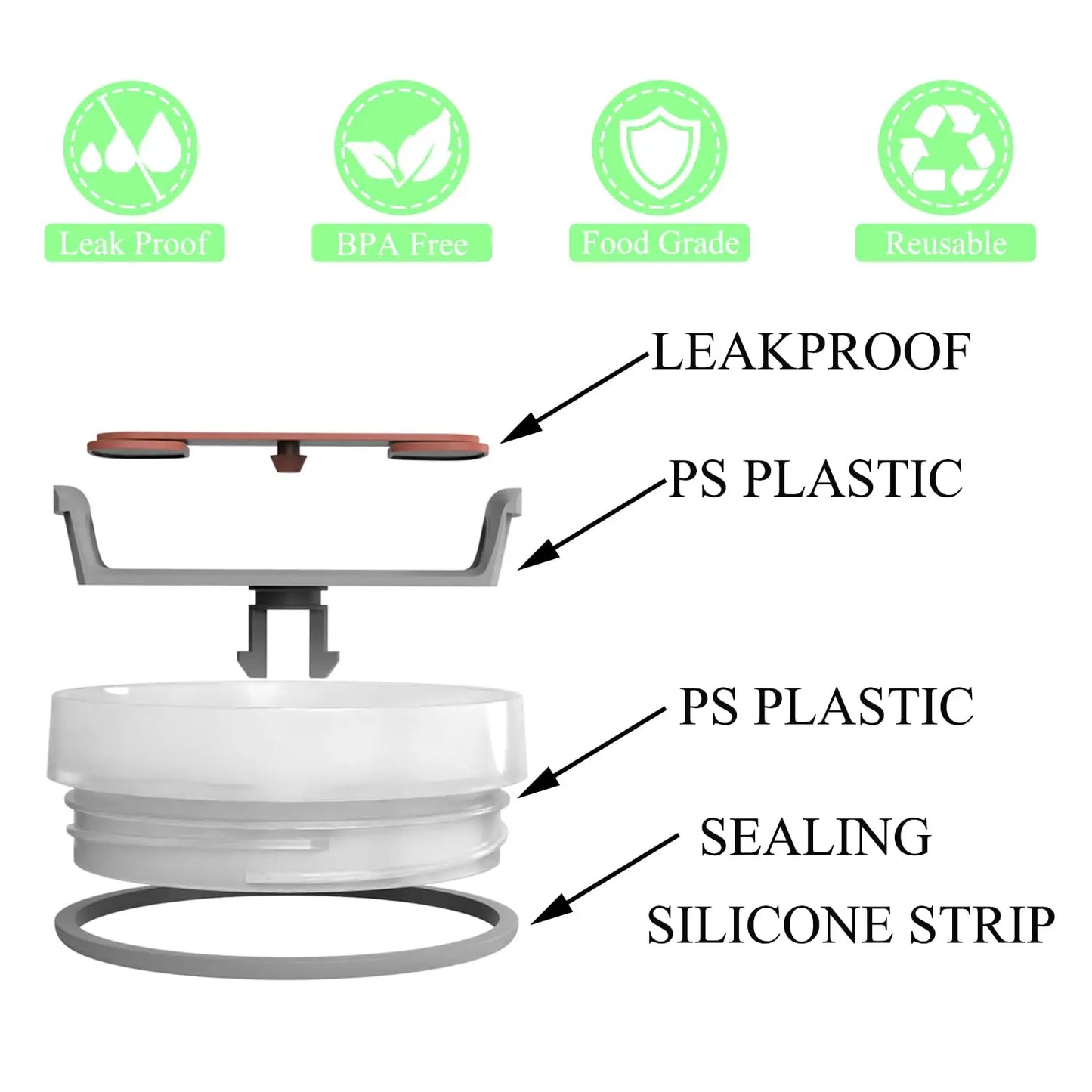 For Stanley Cup Cover Spill Proof Splash Resistant Tumbler Stainless Steel Car Mug Handle Straw Tumbler Lid Compatible Stainless