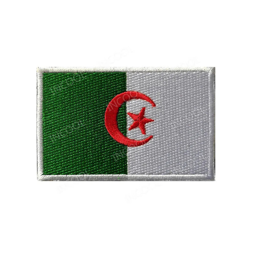 South Africa Egypt Kenya Algeria Nigeria Angola Ghana Morocco Senegal Algeria Flag Embroidered Patches Appliqued Patch For Cap