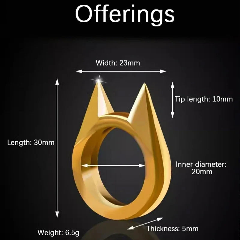 NEW Outdoor Survival Self-Defense Ring Portable Men's Women Finger Weapon Emergency Broken Glass Punk Hiking Camping Protector