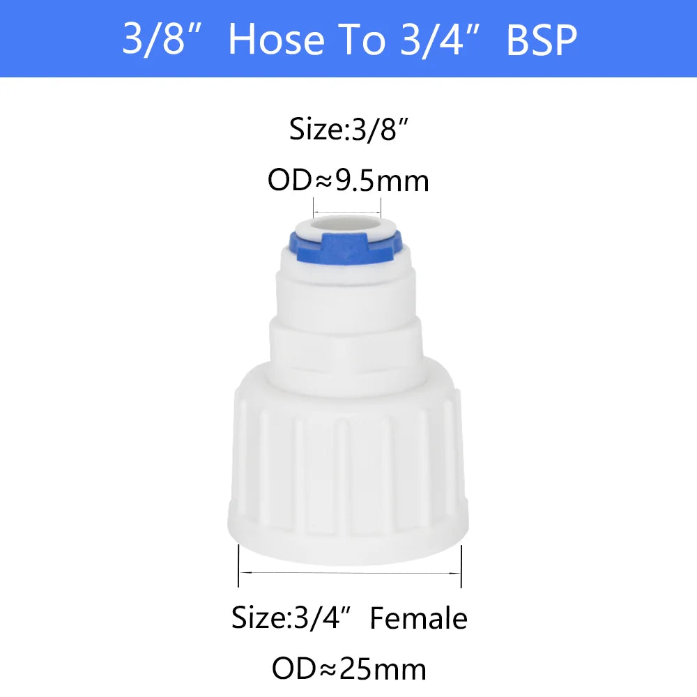 YQBS Female Thread RO Aquarium Accessories  Quick Connector 1/8 1/4 3/8 1/2 3/4 BSP  Adapter Straight Combination Tube