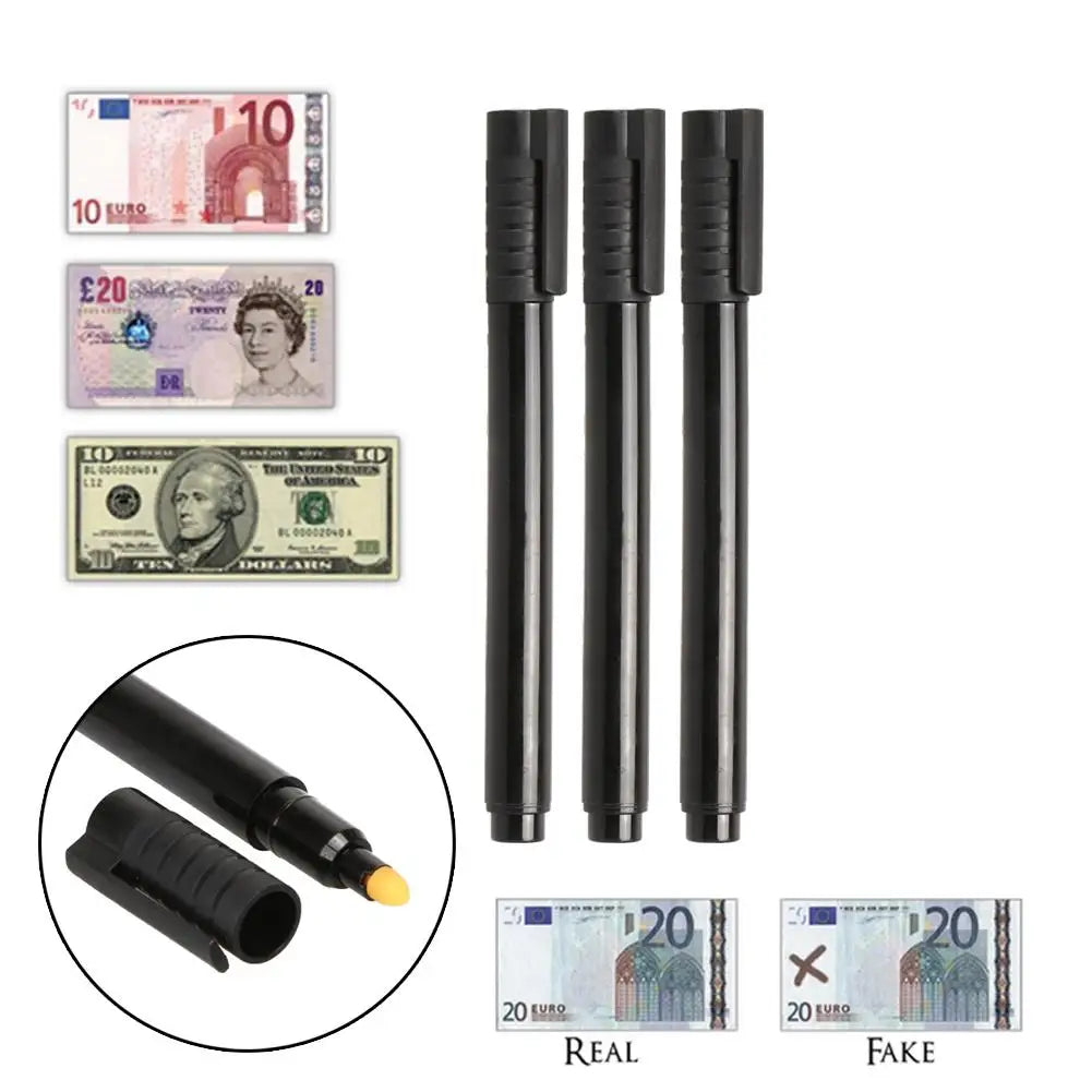 1/2Pcs Portable Money Checker Pen Fake Banknote Marker Ink Currency Tester Water-based Checking Marker Counterfeit Detector
