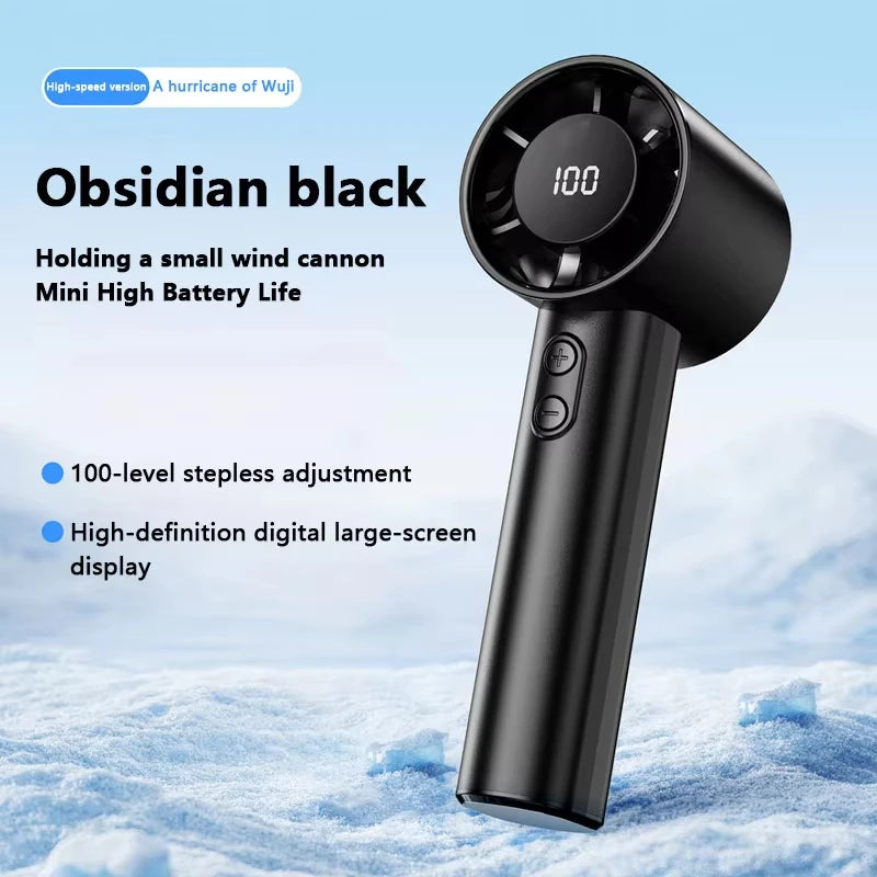 Lenovo 100 levels Handheld Eletric Turbo Fan Portable USB Fold Neck Fan Fast Cooling Semiconductor Tech Outdoor Camping Office