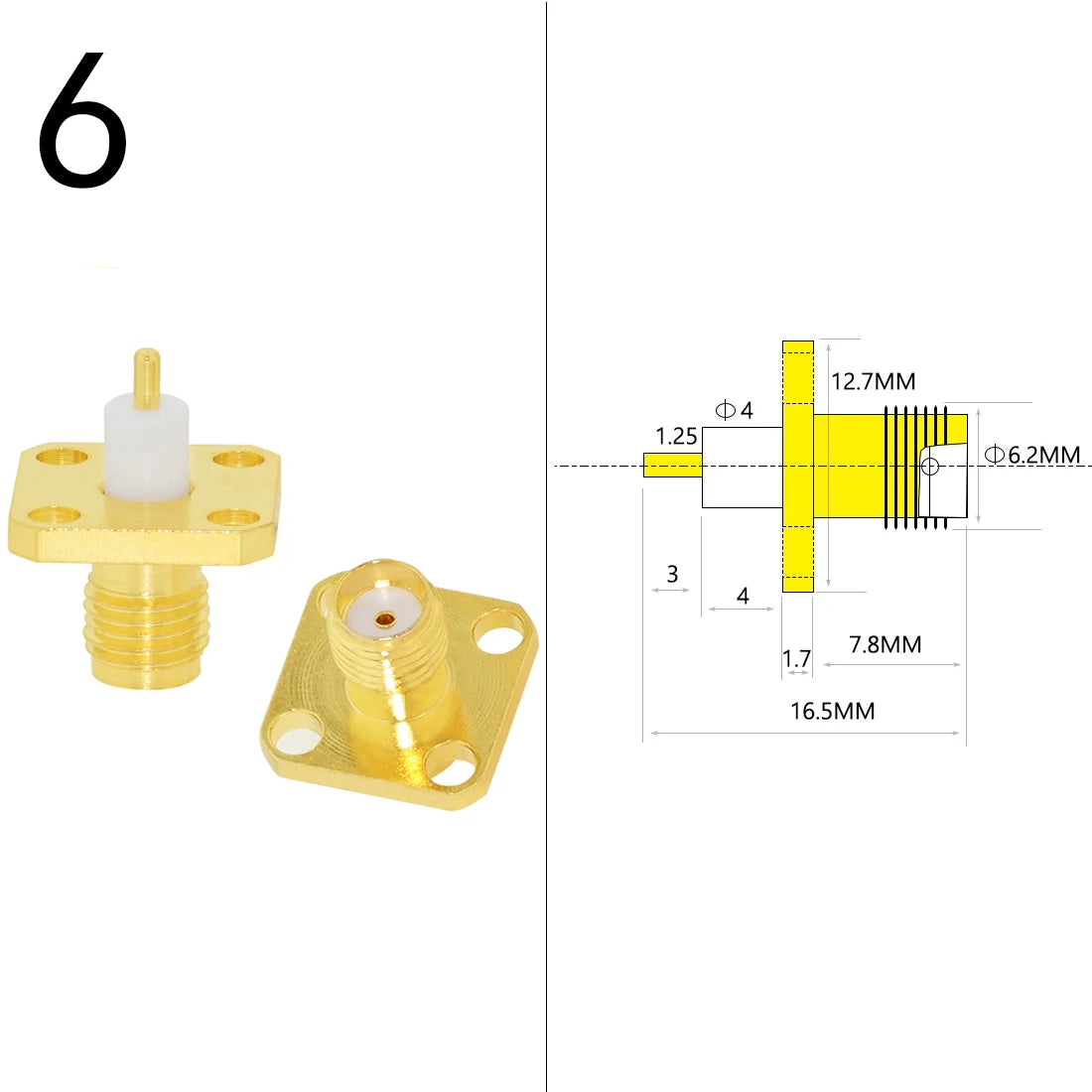 1PC SMA Male/ Female RF Coax Connector Panel Mount Flange Chassis Solder Post Wire Terminal Adapter Goldplated Wholesale Price