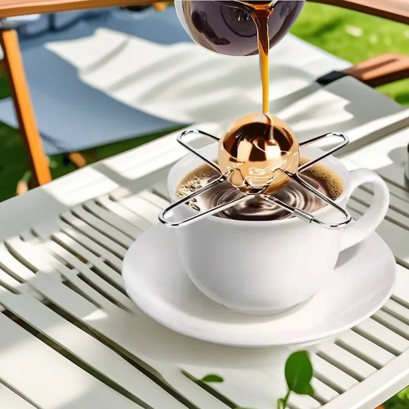 Frozen Ball for Espresso Coffee Reusable Cooling Coffee Tool Stainless Steel Ice Balls Cooling Coffee Flavor Enhancer Gadgets