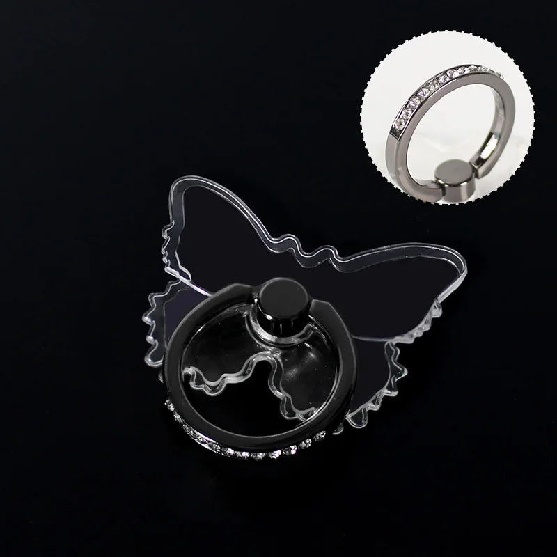 Transparent Cell Phone Ring Holder Stand 360° Degree Rotation Clear Finger Grip Kickstand Compatible iPhones or Phone Case
