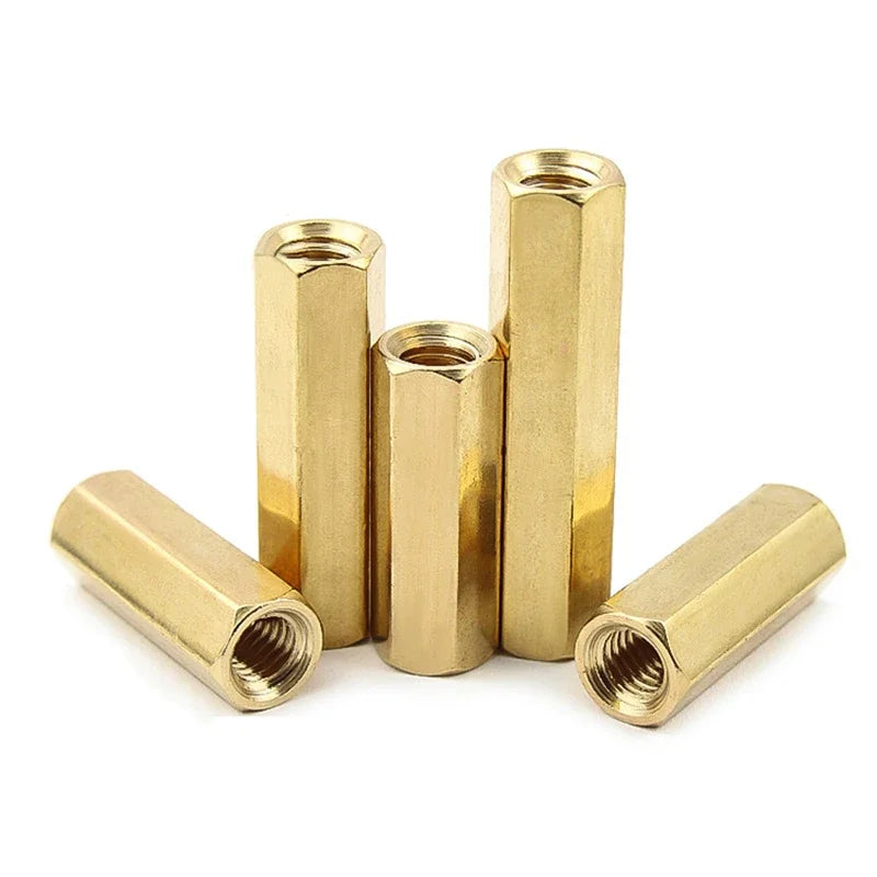 M2 M2.5 M3 M4 M5 M6 Brass Hexagonal Stud Spacer Hollow Pillars Standoff Spacer Hex Female To Female
