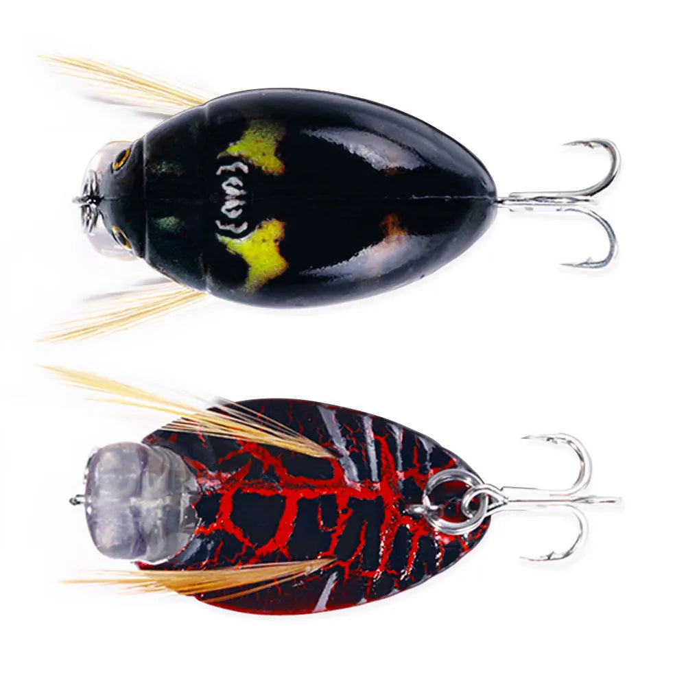 Artificial Fishing Cicada Bait Insect Bug Lure 38mm/4g Sea Beetle Crank Floating Wobblers Bass Carp Hard Bait Fishing Tackle