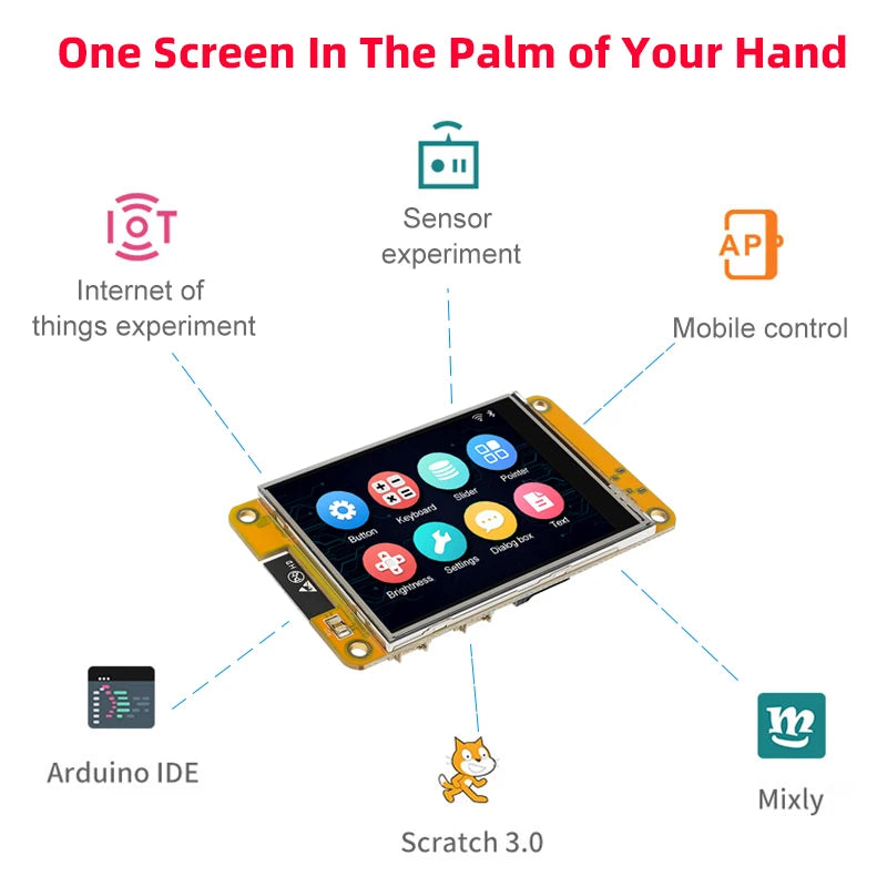 ESP32 MCU 2.8 Inch Smart Display for Arduino LVGL WIFI Bluetooth Touch  240*320 Screen LCD TFT Module with Free Tutorials