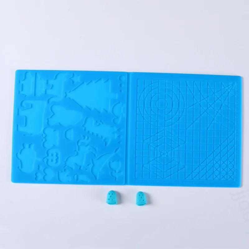 3D Printing Pen Silicone Mat DIY With 2 Finger Protectors Template Drawing Tool Silicone Pad Drawing Tools for Kids Adults