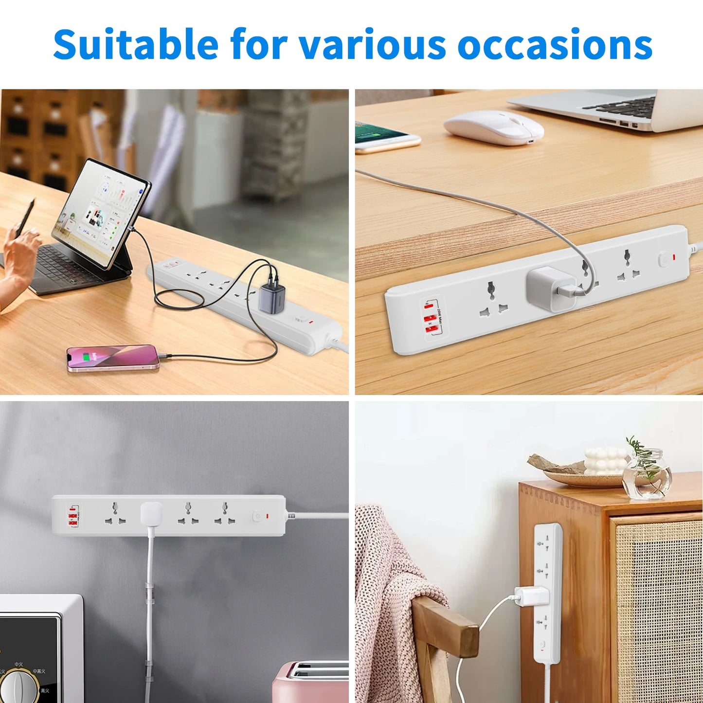 1pc white AU Wall mounted power socket extension with USB PD 20W fast charging Safety door design Suitable for home office use
