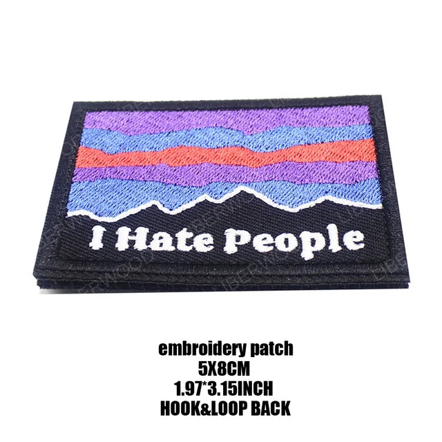 Outdoor Camping Tactical Patch Compass Wolf Embroidered Patch HOOK LOOP Badge Fit Backpack Jacket Clothing stickers