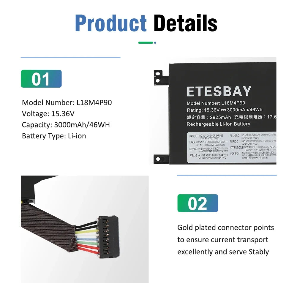ETESBAY F3YGT 60WH Laptop Battery For Dell Latitude 12 13 14 7280 7290 7380 7390 7480 7490 E7280 E7290 E7380 E7390