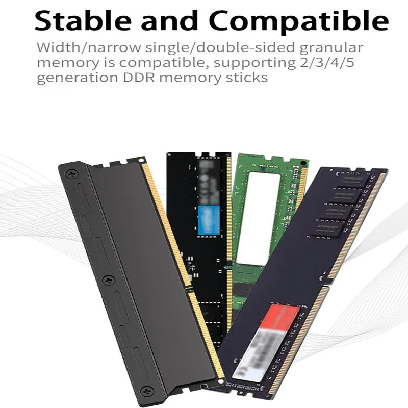 TEUCER Computer RAM Memory Heatsink Cooler with Thermal Conductive Pad for Desktop PC Memory DDR2/DDR3/DDR4/DDR5