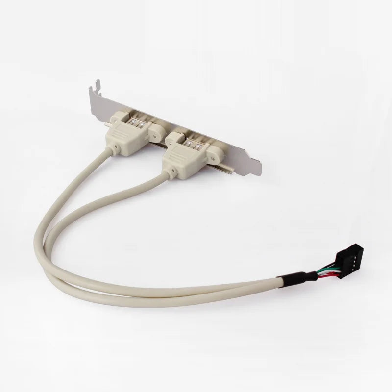 OULLX 4 Port 2 Port USB 2.0 Motherboard Rear Panel Expansion Bracket to IDC 9 Pin Motherboard USB Cable Host Adapter
