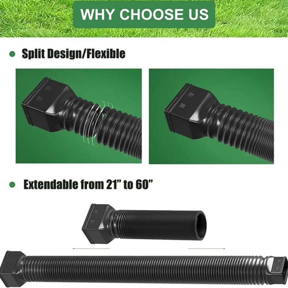 Retractable Rain Gutter Downspout Extensions Rainwater Drainage Adjustable Drain Downspout Extender with Screws