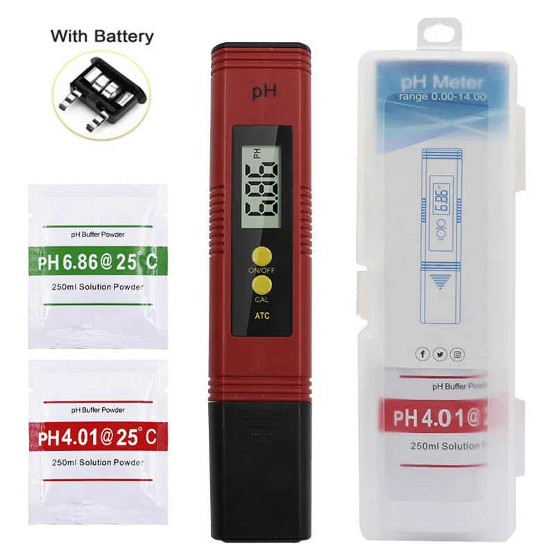 0.01 PH High Precision Water Quality Tester Digital LCD PH Meter Measuring Range PH Test Pen Suitable for Swimming Pool Aquarium