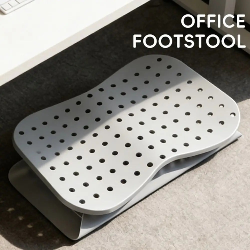 Ergonomic Under Desk Footrest Nonslip Bottom Hollow Out Office Desk Leg Rest Comfortable Breathable Adjustable Footstool