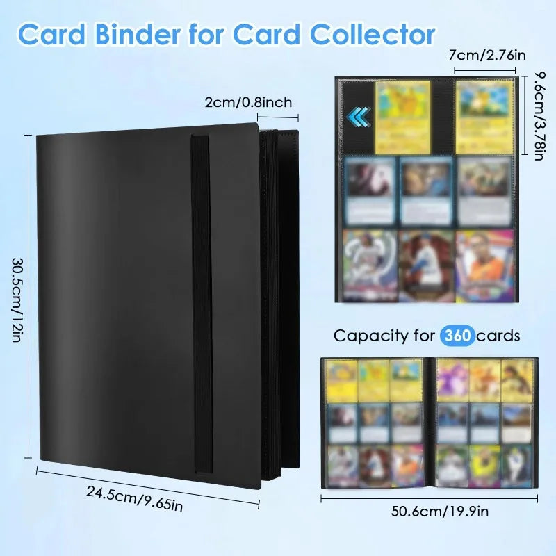 9-Pocket Card Binder for 360 Cards Durable Protective Album Storage for MTG TCG & Sports Cards - Collector's Dream Notebook