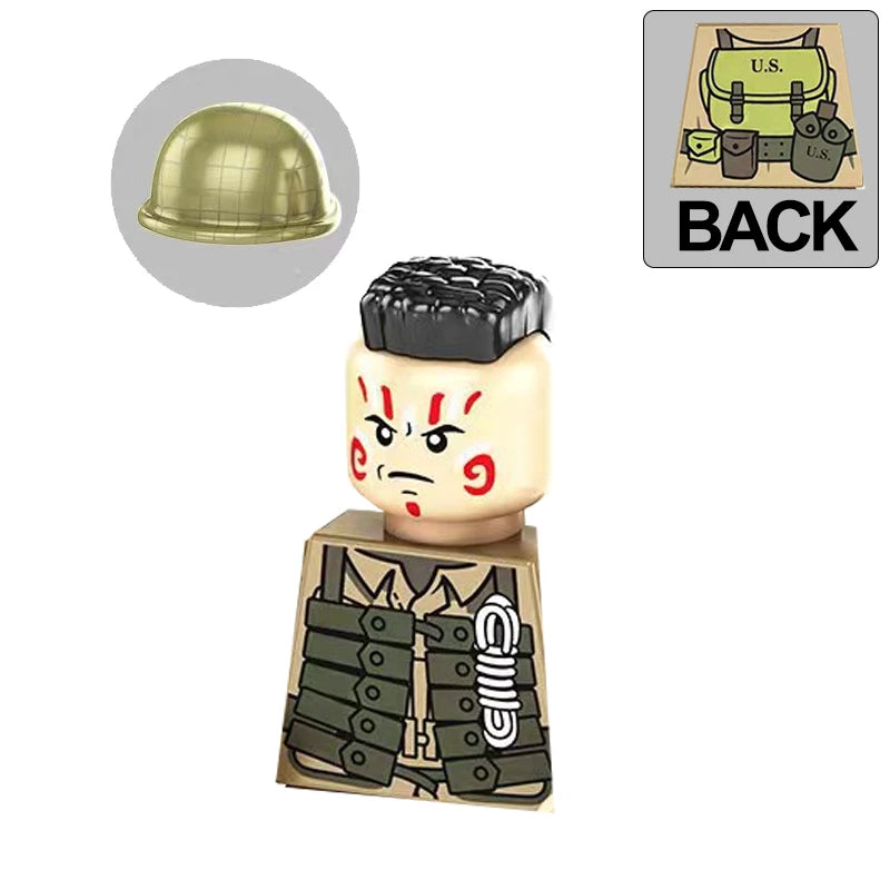 Military US Army Soviet Figures Soldiers MOC Building Blocks Medic Sniper Rifle Bunijon Hat Helmets Children's Toy Gift B145