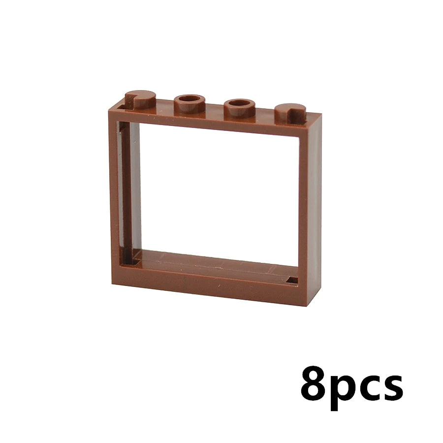 City Window Building Blocks MOC House Door Frame Glass Bricks Parts Compatible 60594  60616 60621 60596 MOC Educational Parts Fo