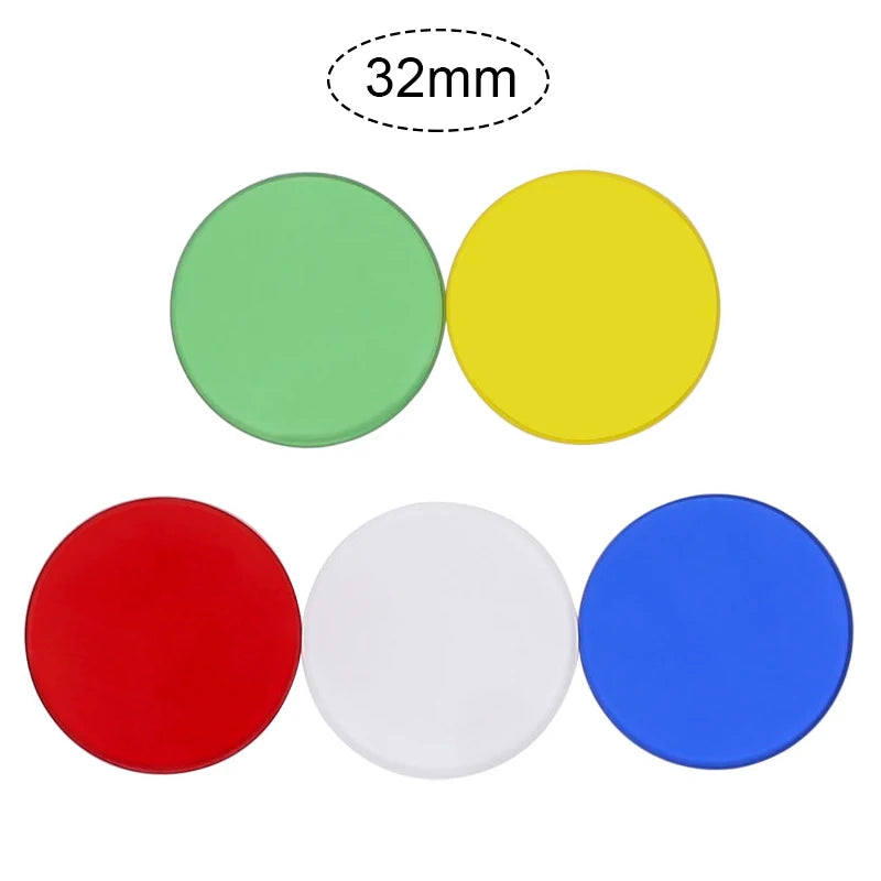 5 Pieces Microscope Filters 32 35 42 45mm Diameter Biological Microscope Accessories Green Blue Yellow White Red Optical Glass