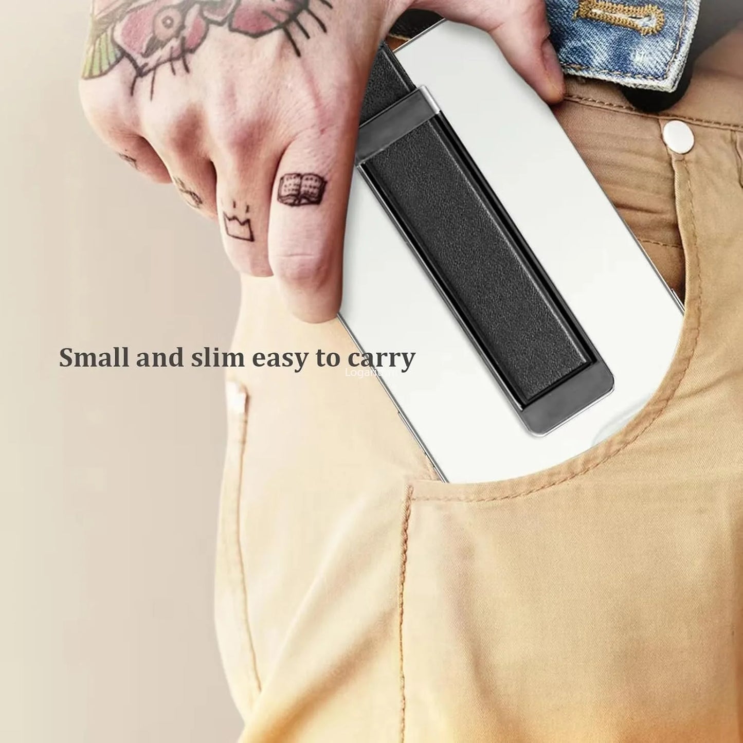 Wrist Band + Finger Grip 2-in-1 Phone Holder, Sticky Socket Stand Compatible with iPhone 12-17/Xiaomi