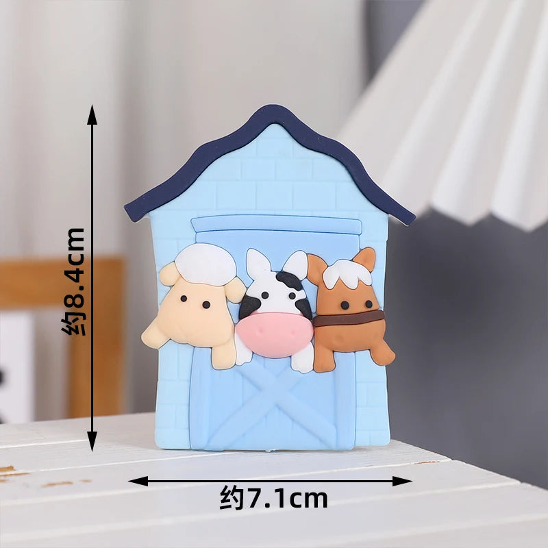Farm Critters Cake Topper Yaks Ponies Sheep Piglets Chickens Farm Greenhouse Wooden House Boy Girl One Birthday Cake Decorations