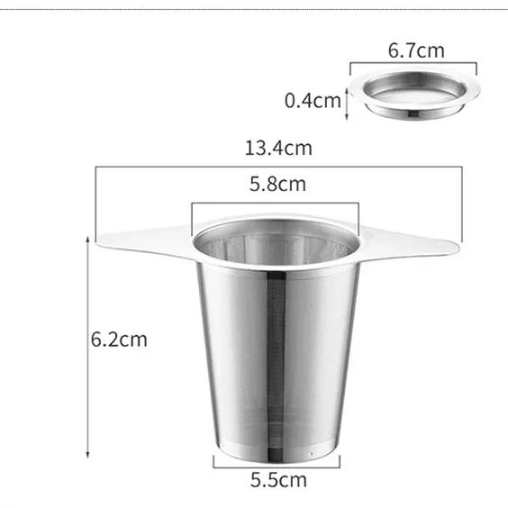 Binaural Net Stainless Steel Mesh Tea Maker with Lid Filter Coffee Filter Basket Tea Filter Be Reusable Strainer Tea Accessories